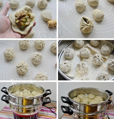 电热锅蒸包-豆渣蒸包